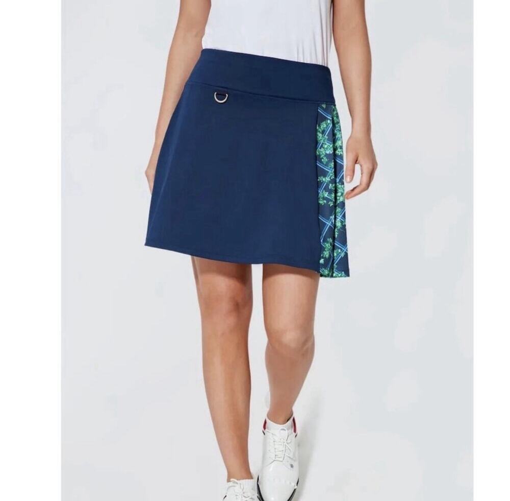 New Tuckernuck 17 Inch Athletic Golf Skirt Women’s XS Navy & English Ivy Pattern